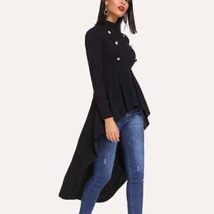 Asymmetrical black tunic